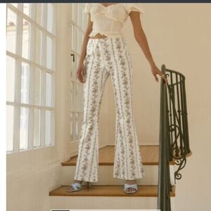 Forever 21 floral flare jeans